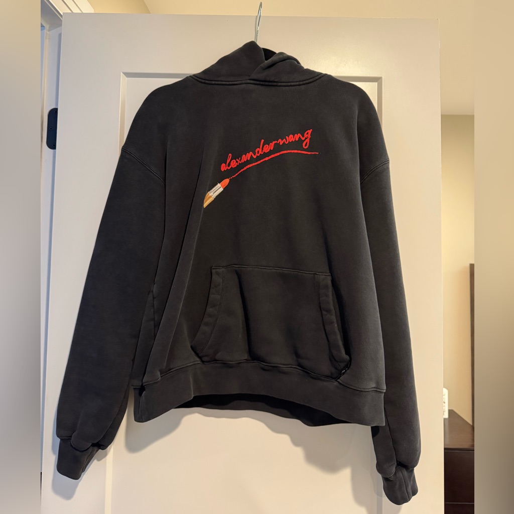 Alexander Wang Charcoal Sweatshirt With Red Logo